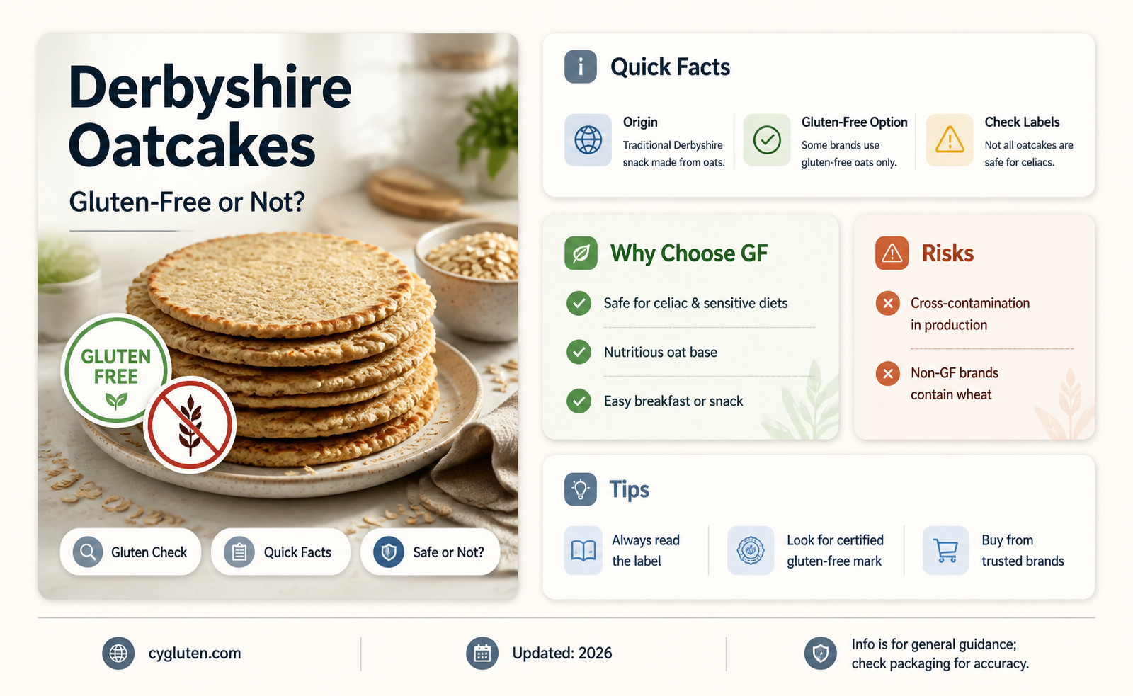 are derbyshire oatcakes gluten free