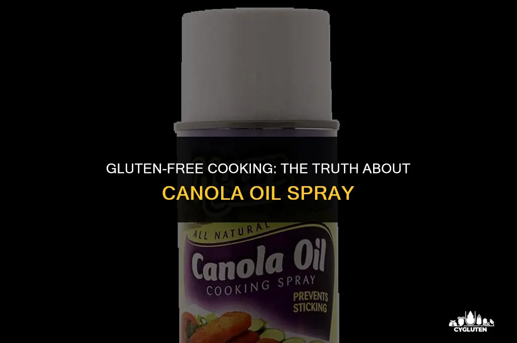 does canola oil cooking spray have gluten