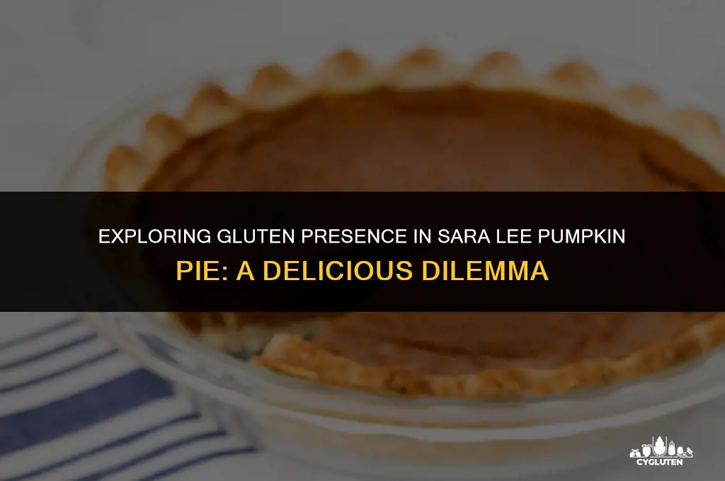 does sara lee pumpkin pie have gluten
