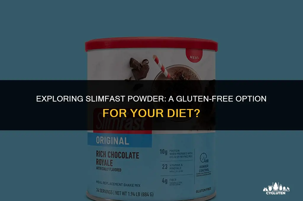 does slim fast powder have gluten in it