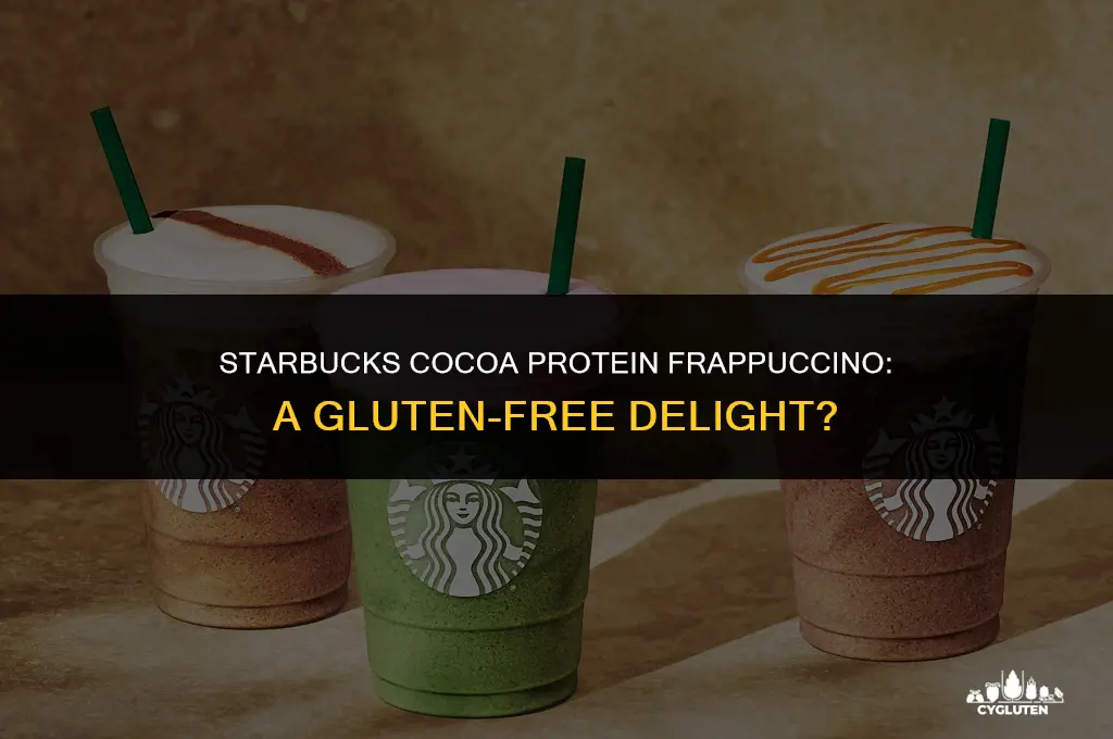 does starbucks cocoa protien frap have gluten