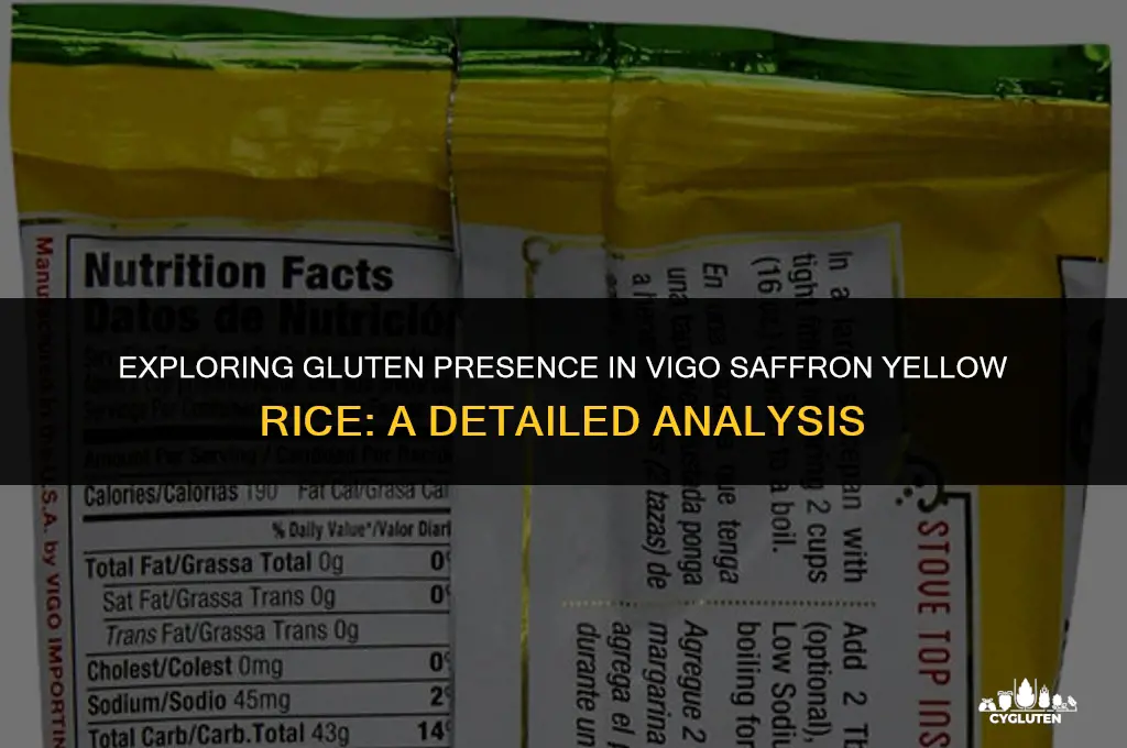 does vigo saffron yellow rice have gluten