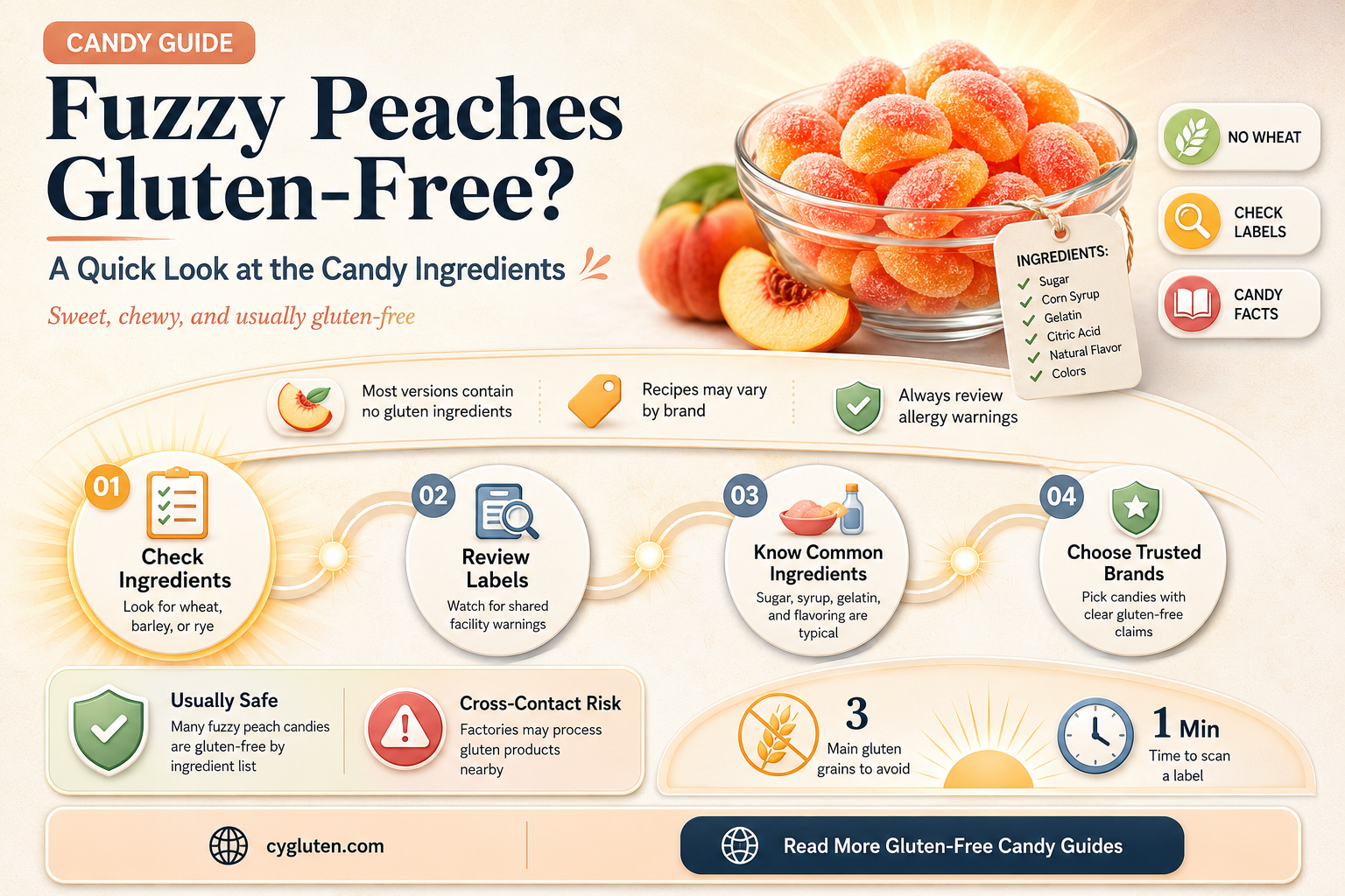 are fuzzy peaches gluten free