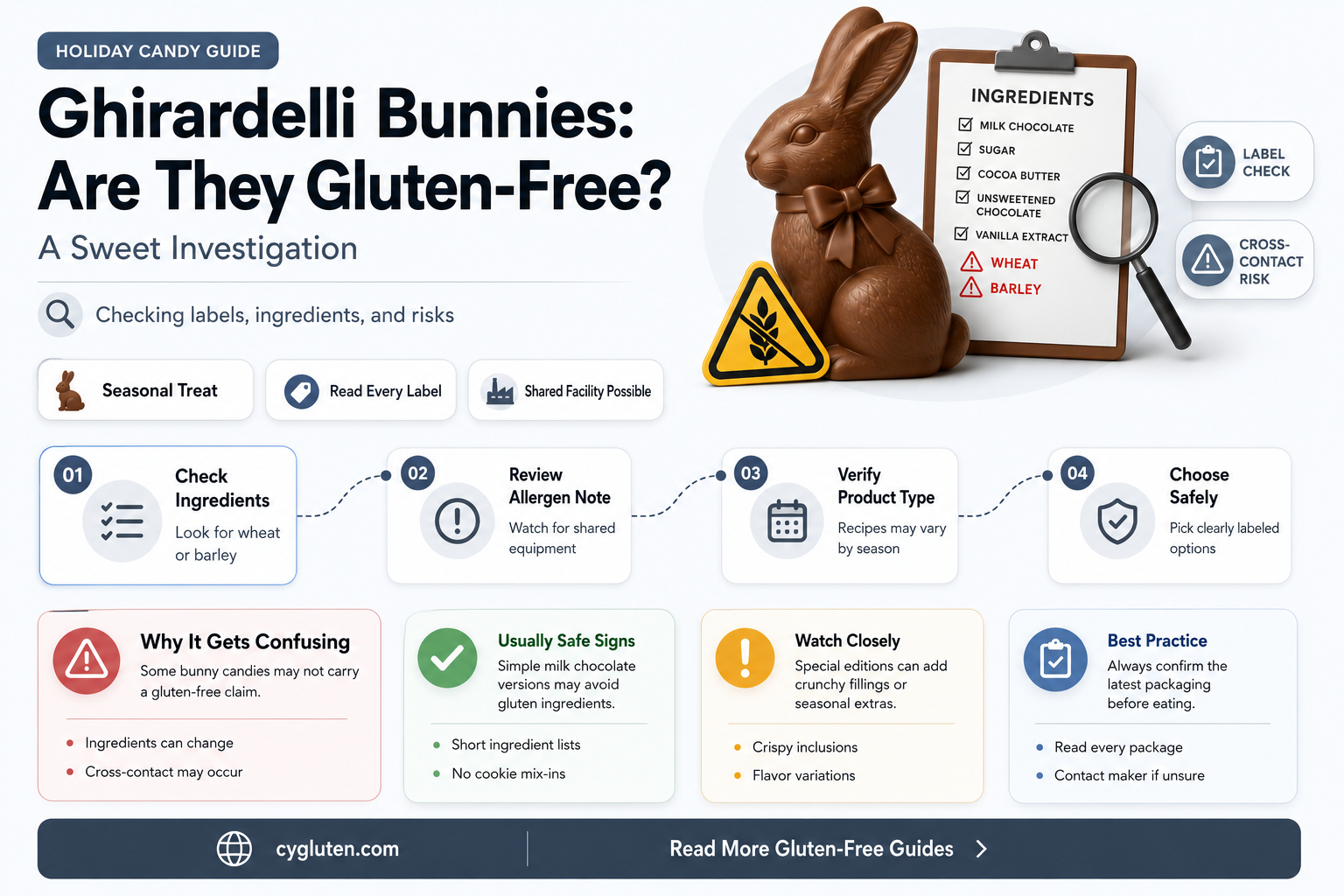 are ghirardelli bunnies gluten free