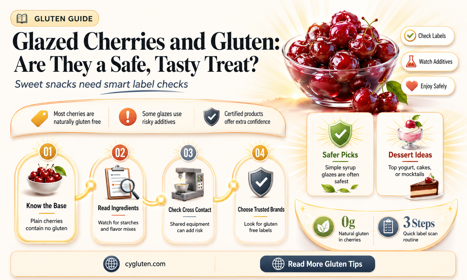 are glazed cherries gluten free