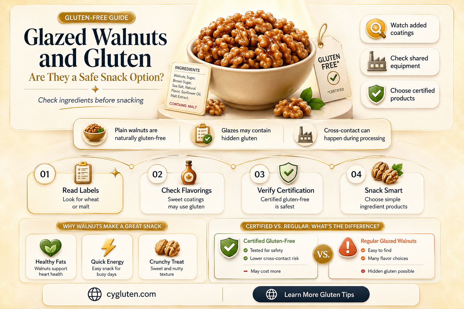 are glazed walnuts gluten free