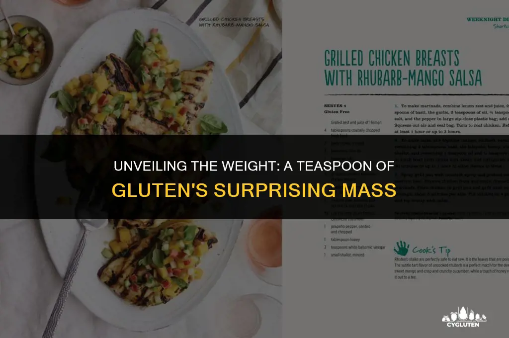 how heavy does a teaspoon of gluten