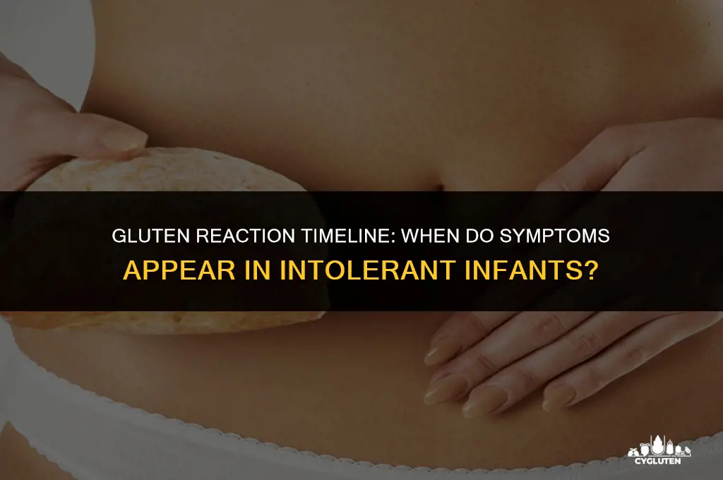 how long after eating gluten would intolerant infant have symptoms