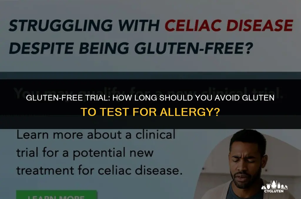 how long tonavoid gluten to test allergy