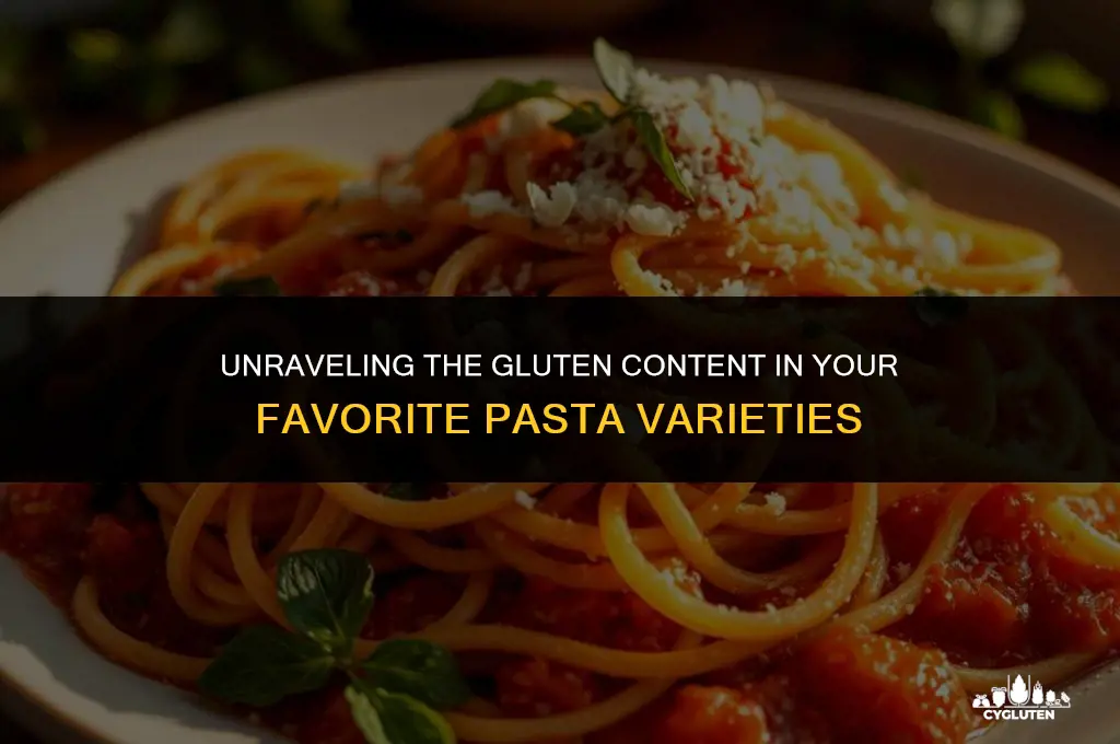 how many grams of gluten in pasta