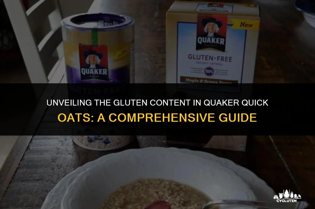 how much gluten in quaker quick oats