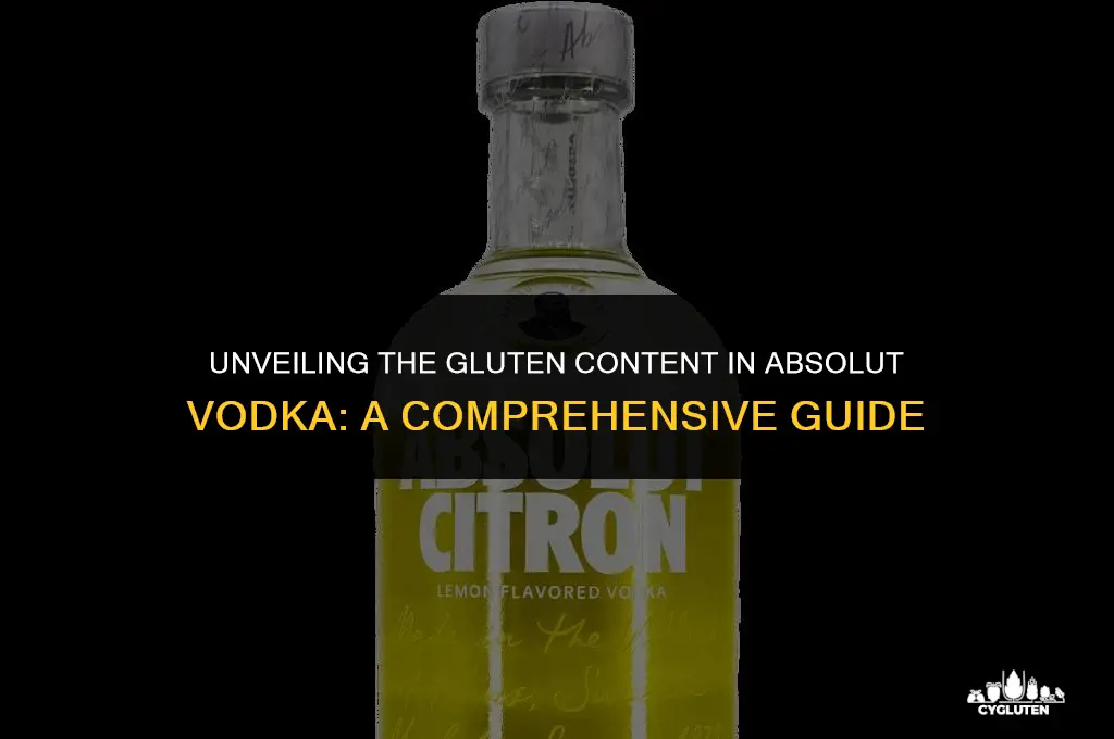 how much gluten is in absolut vodka