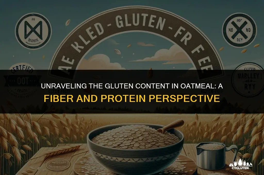 how much gluten is in oatmeal fiber & protein
