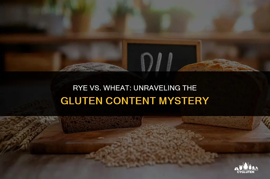how much gluten is in rye compared to wheat
