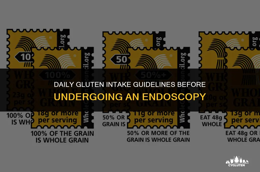 how much gluten should be consumed daily before endoscopy