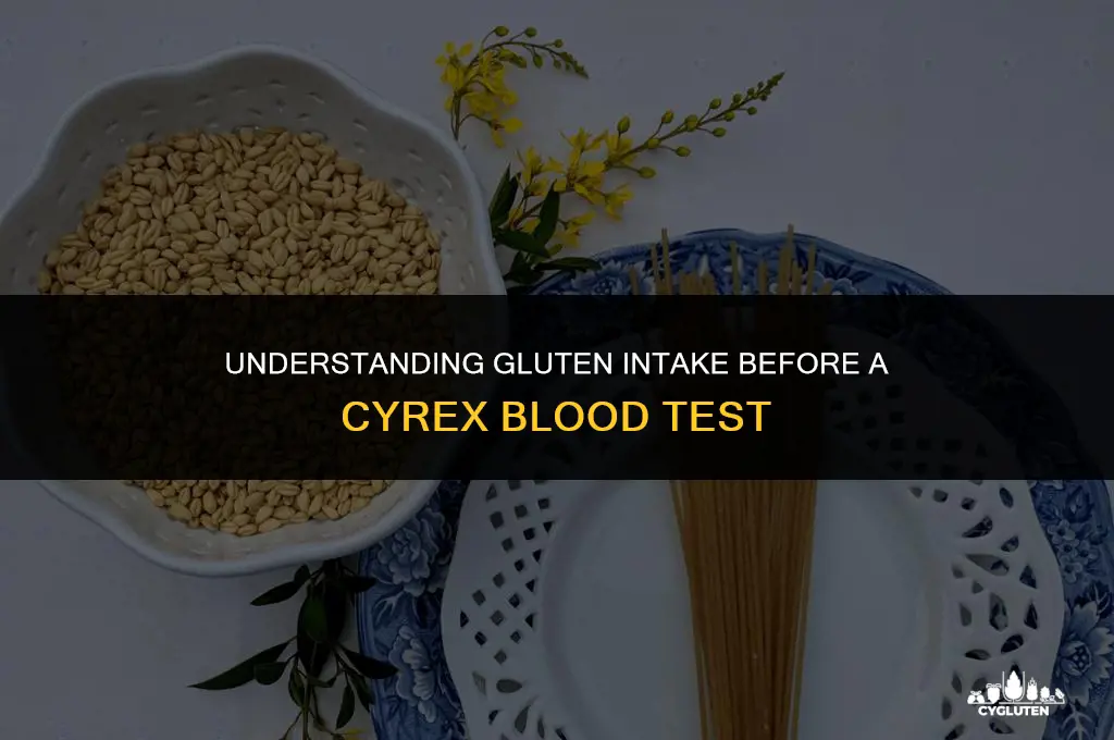 how much gluten should i eat before cyrex blood test