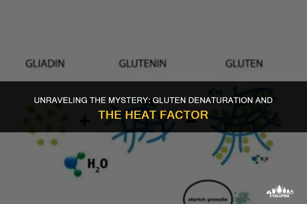 how much heat does it take to denature gluten