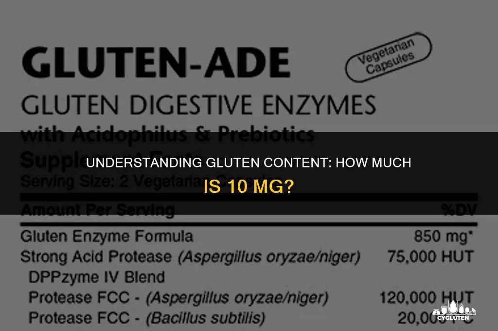 how much is 10 mg of gluten