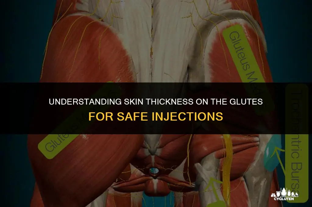 how thick is skin on glute for injection
