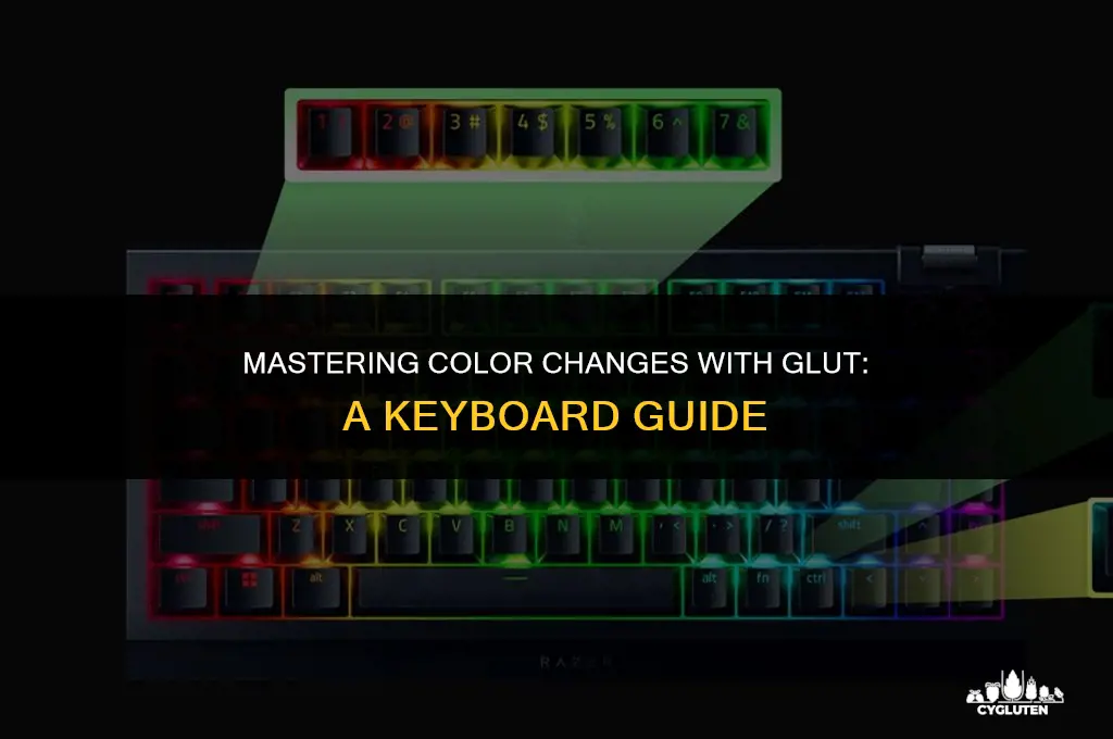 how to change color using keyboard using glut