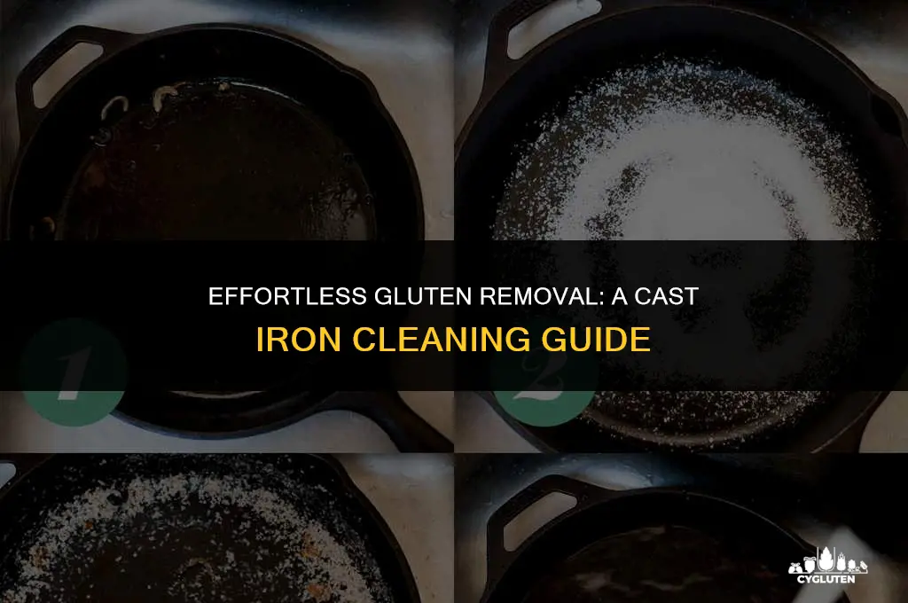 how to clean gluten from cast iron