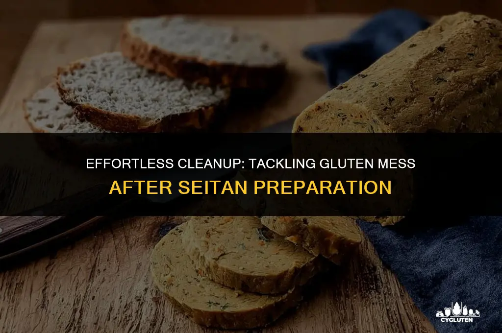 how to clean up gluten mess after making seitan