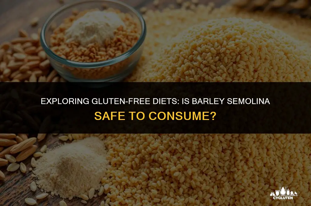 is barley semolina gluten free