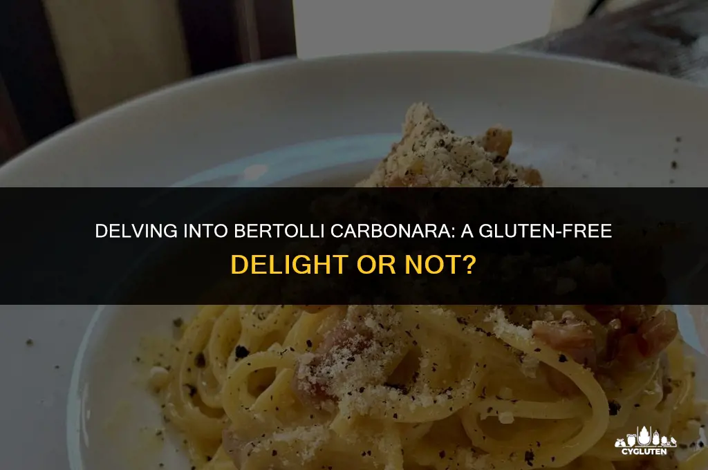 is bertolli carbonara gluten free