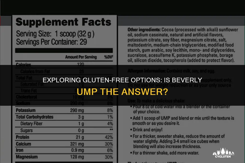 is beverly ump gluten free