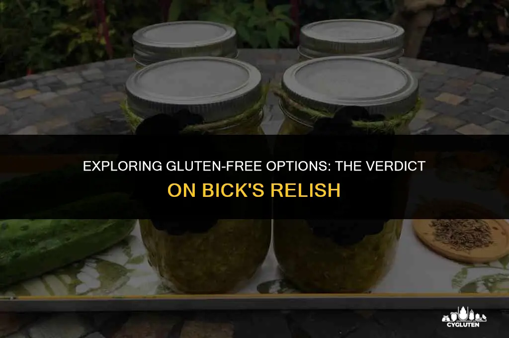 is bicks relish gluten free