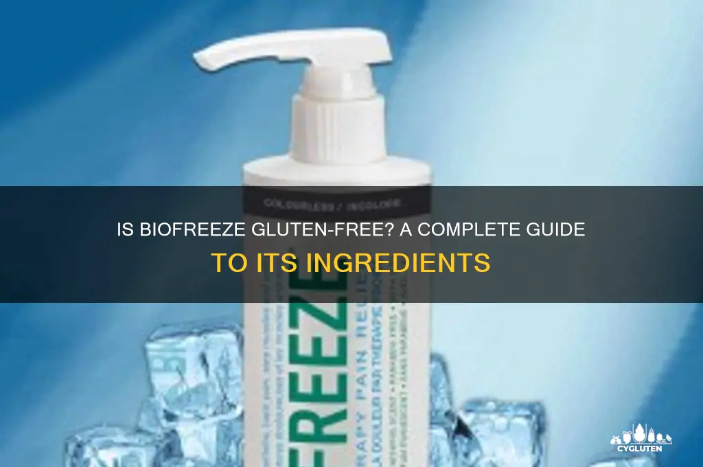 is biofreeze gluten free