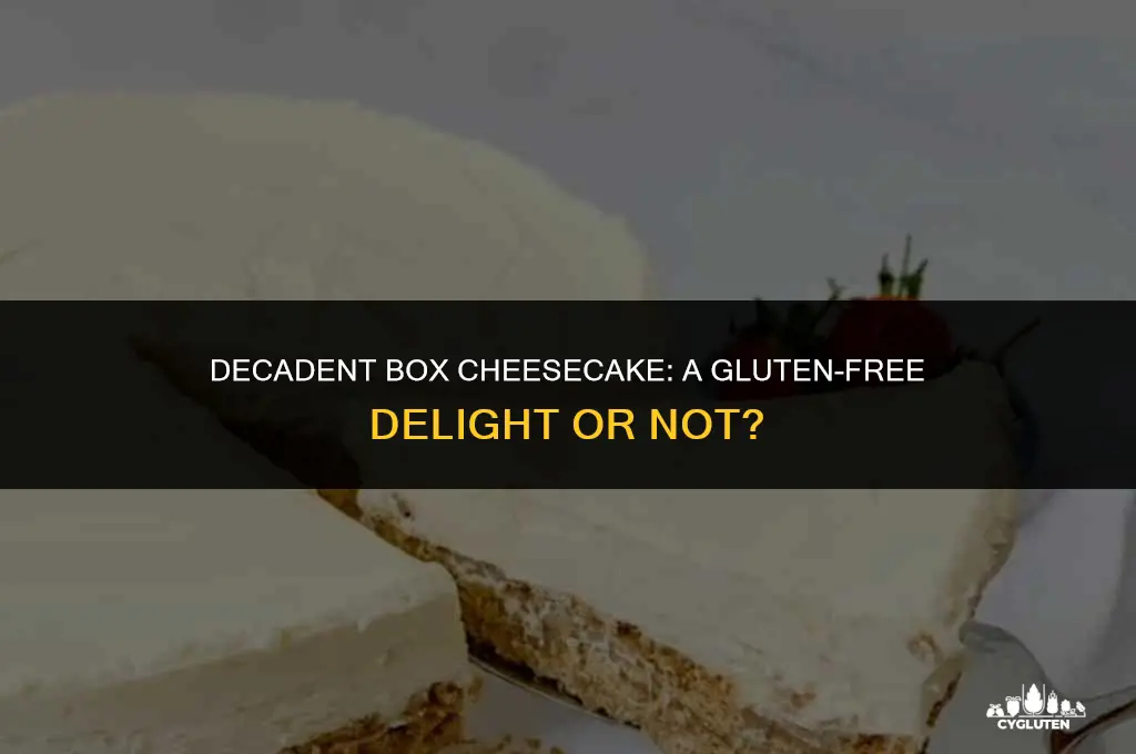 is box cheesecake gluten free