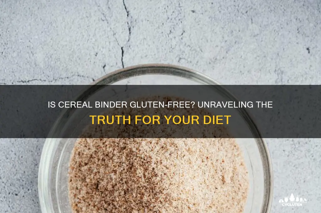 is cereal binder gluten free