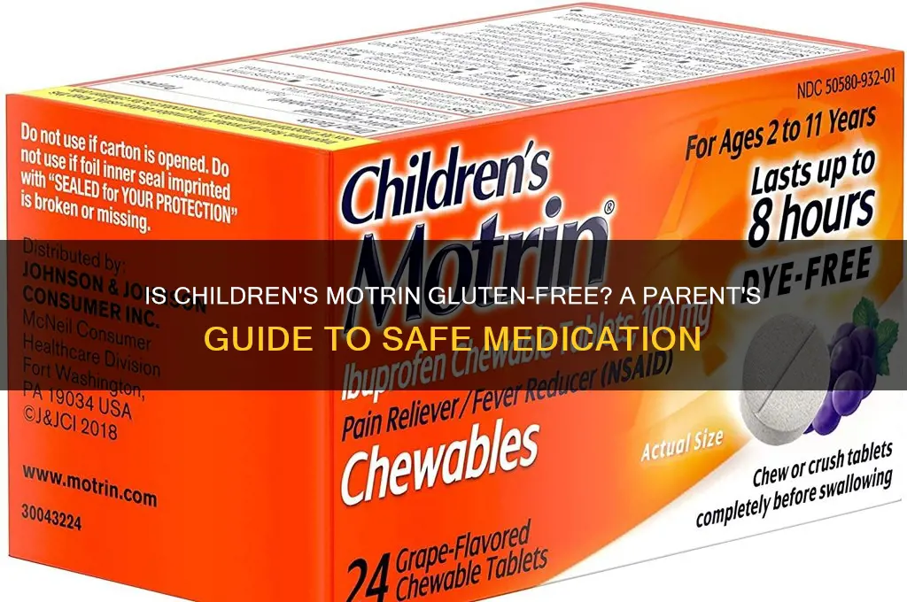 is childrens motrin gluten free