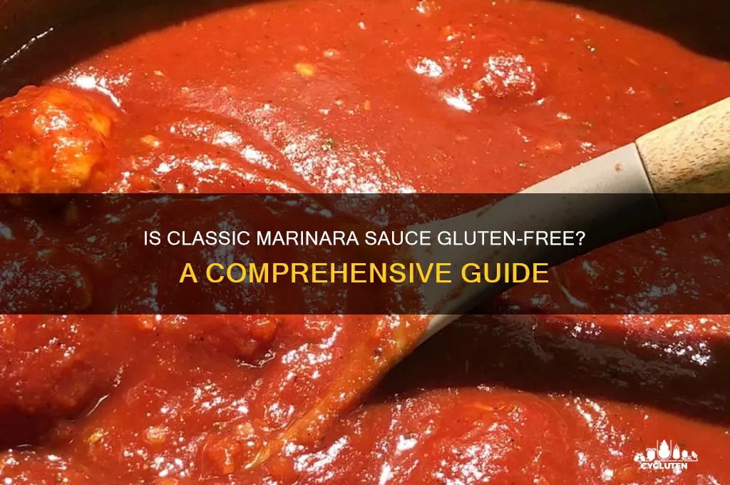 is classico marinara gluten free