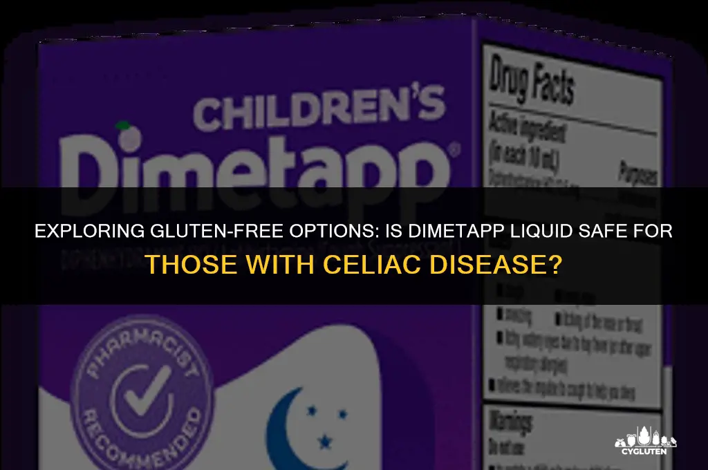 is dimetapp liquid gluten free