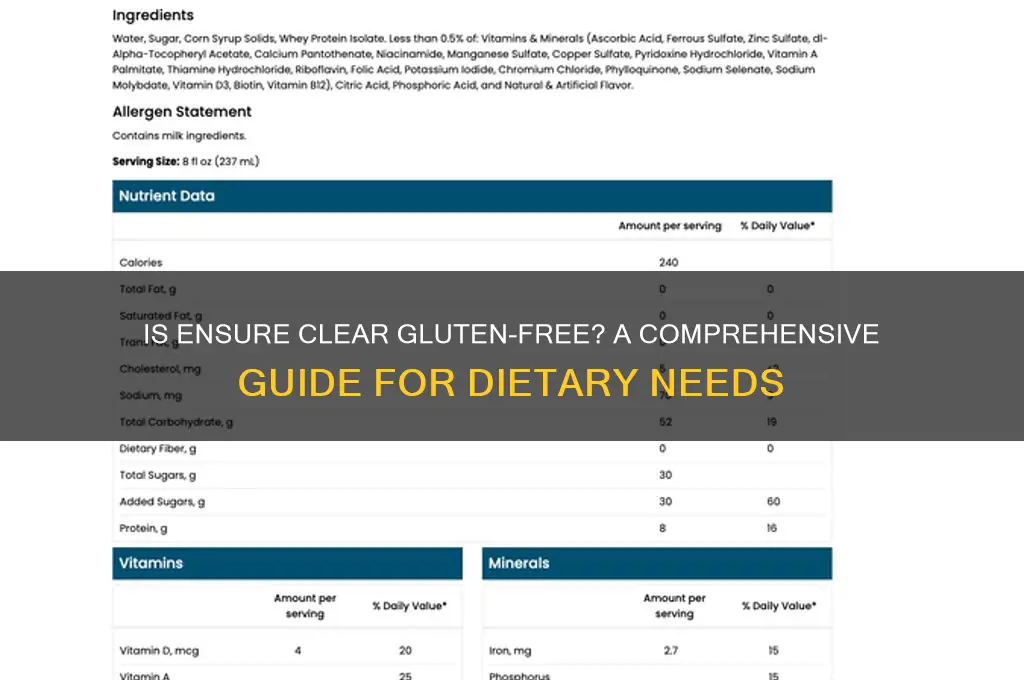 is ensure clear gluten free