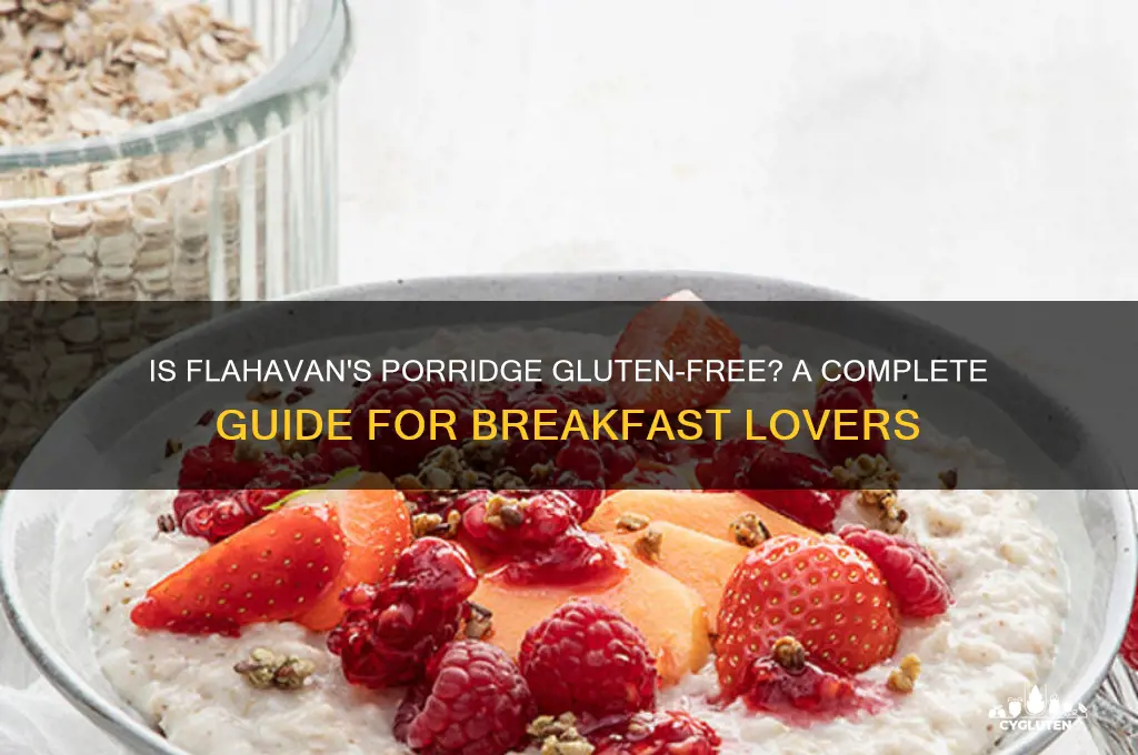 is flahavans porridge gluten free