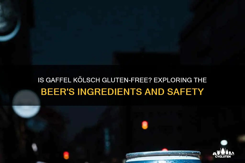 is gaffel kolsch gluten free