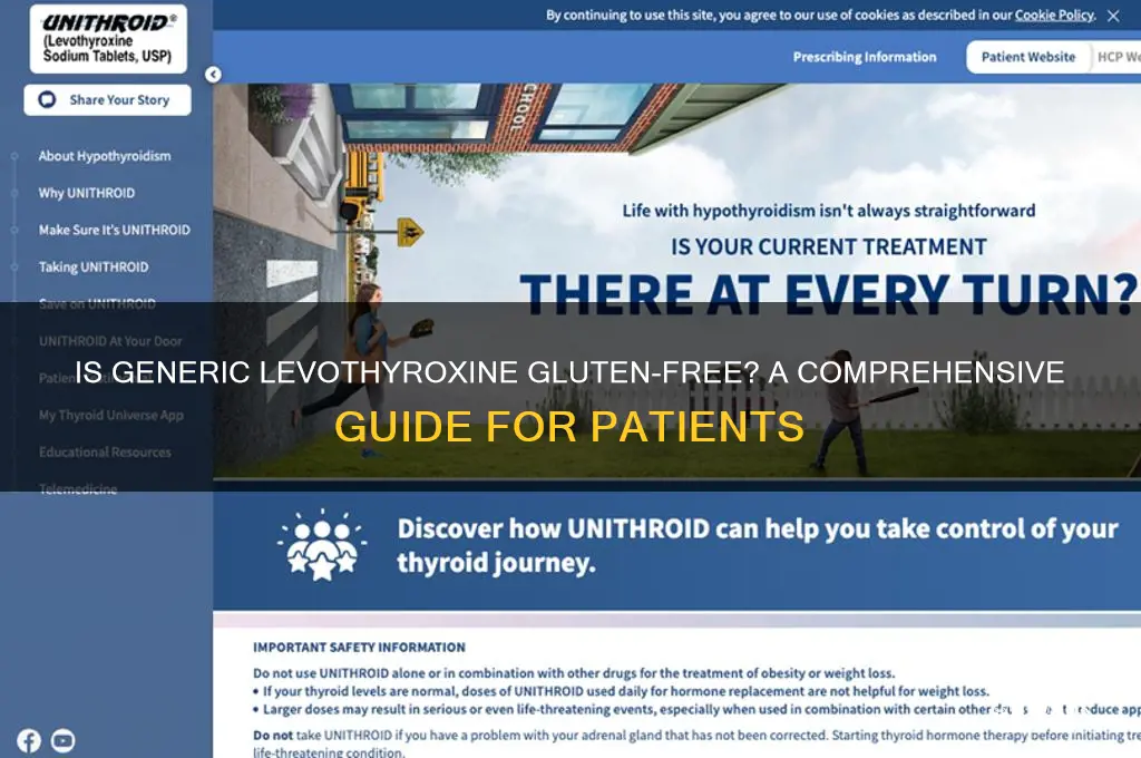 is generic levothyroxine gluten free