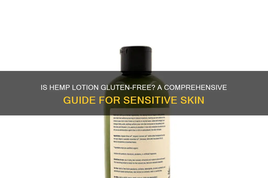 is hemp lotion gluten free