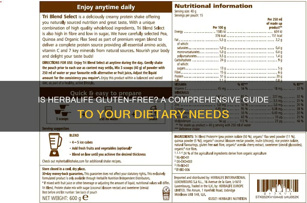 is herbal life gluten free