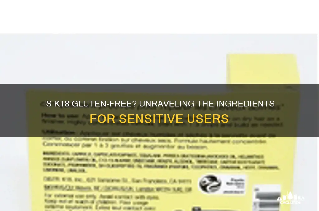 is k18 gluten free