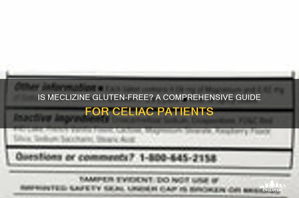 is meclizine gluten free