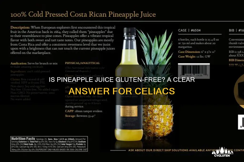 is pineapple juice gluten free
