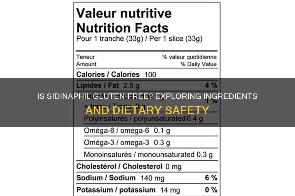 is sidinaphil gluten free
