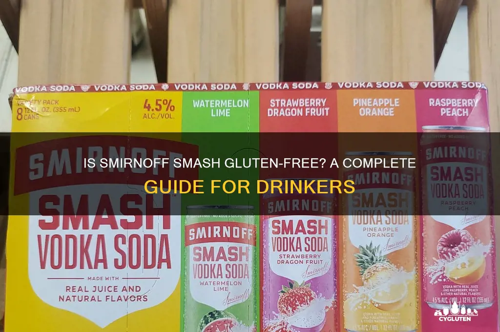 is smirnoff smash gluten free