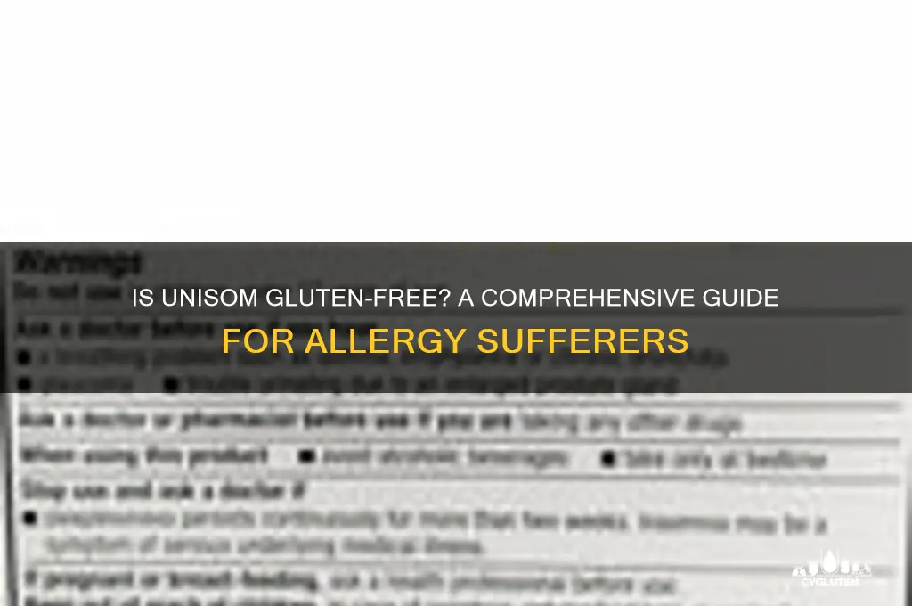 is unisom gluten free